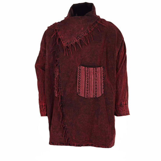 Stonewash Fringed Cowboy Coat