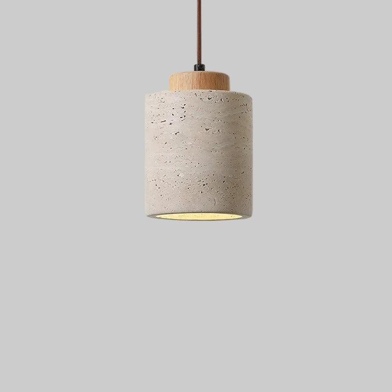 Natural Travertine Pendant Light – Nordic Minimalist E27/E26 Ceiling Lamp