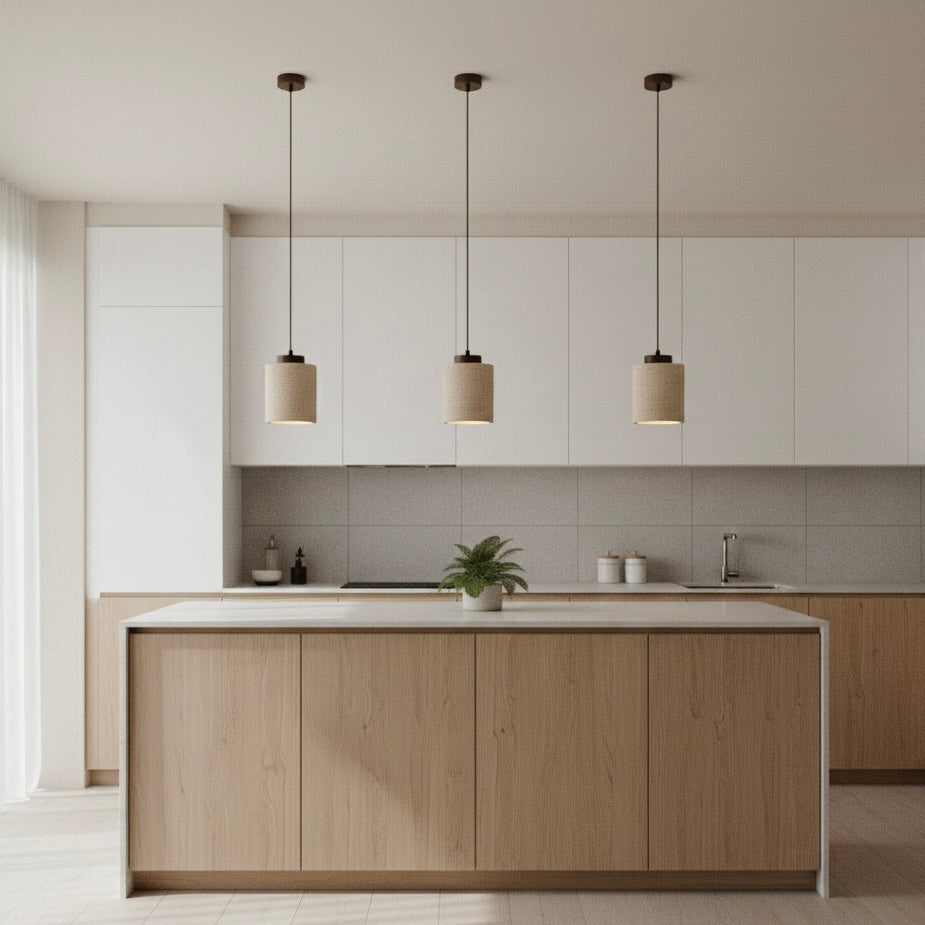Natural Travertine Pendant Light – Nordic Minimalist E27/E26 Ceiling Lamp