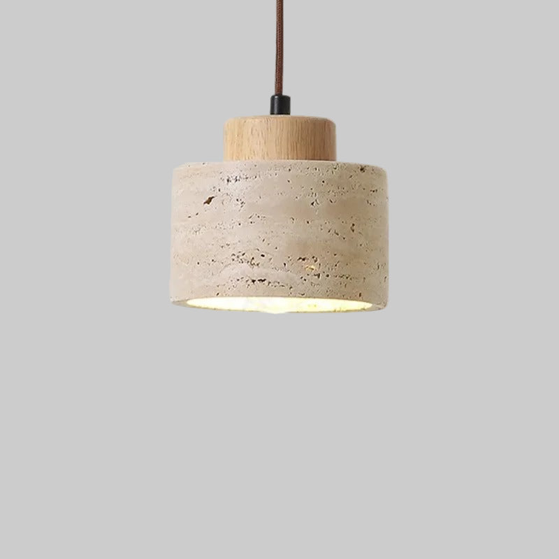 Natural Travertine Pendant Light – Nordic Minimalist E27/E26 Ceiling Lamp