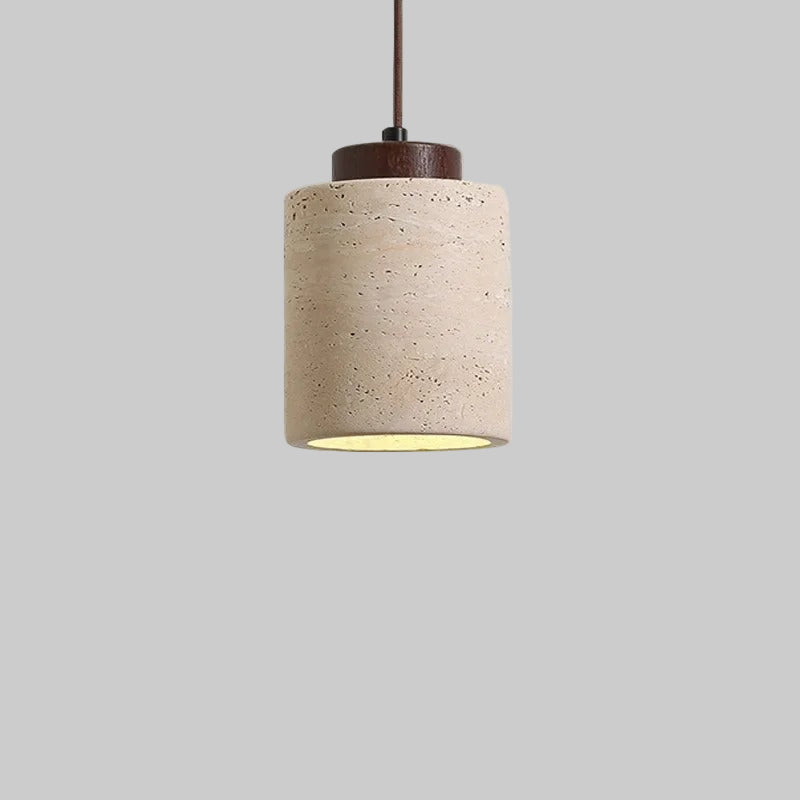 Natural Travertine Pendant Light – Nordic Minimalist E27/E26 Ceiling Lamp