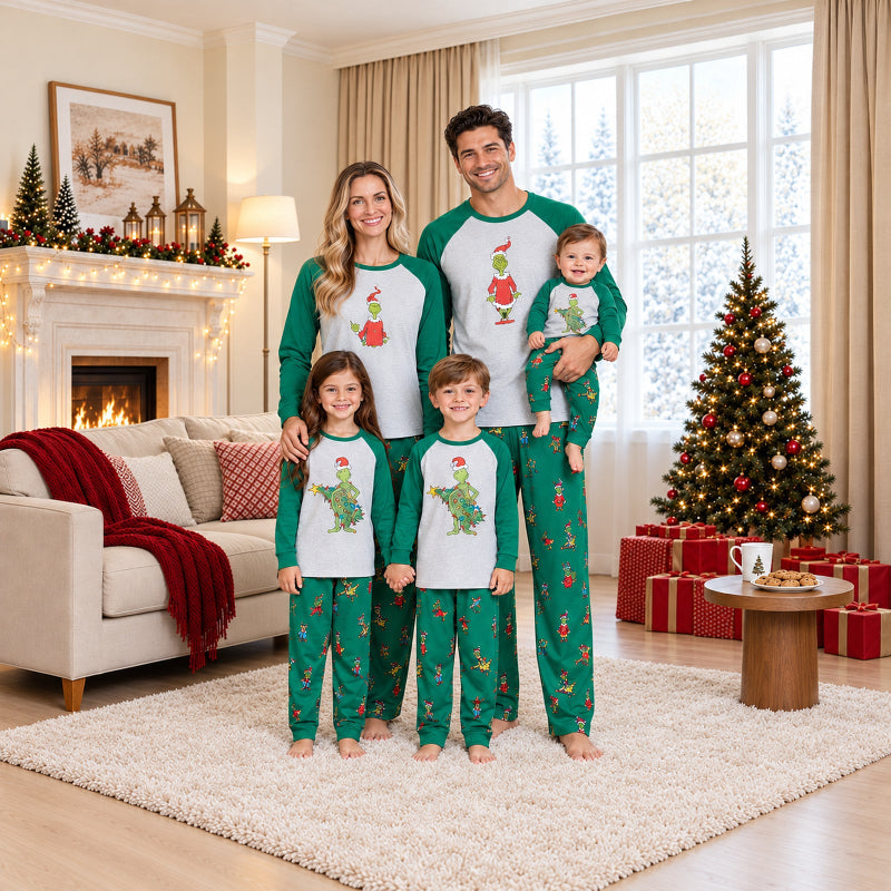 Matching Family Christmas Pyjamas - Naughty Grinch