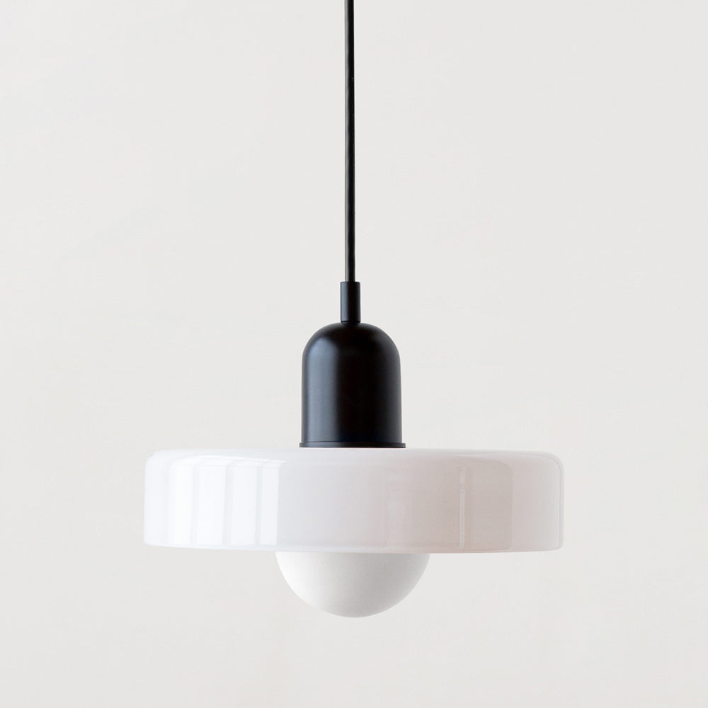Bauhaus Stained Glass Pendant Light – Round Colourful Ceiling Lamp
