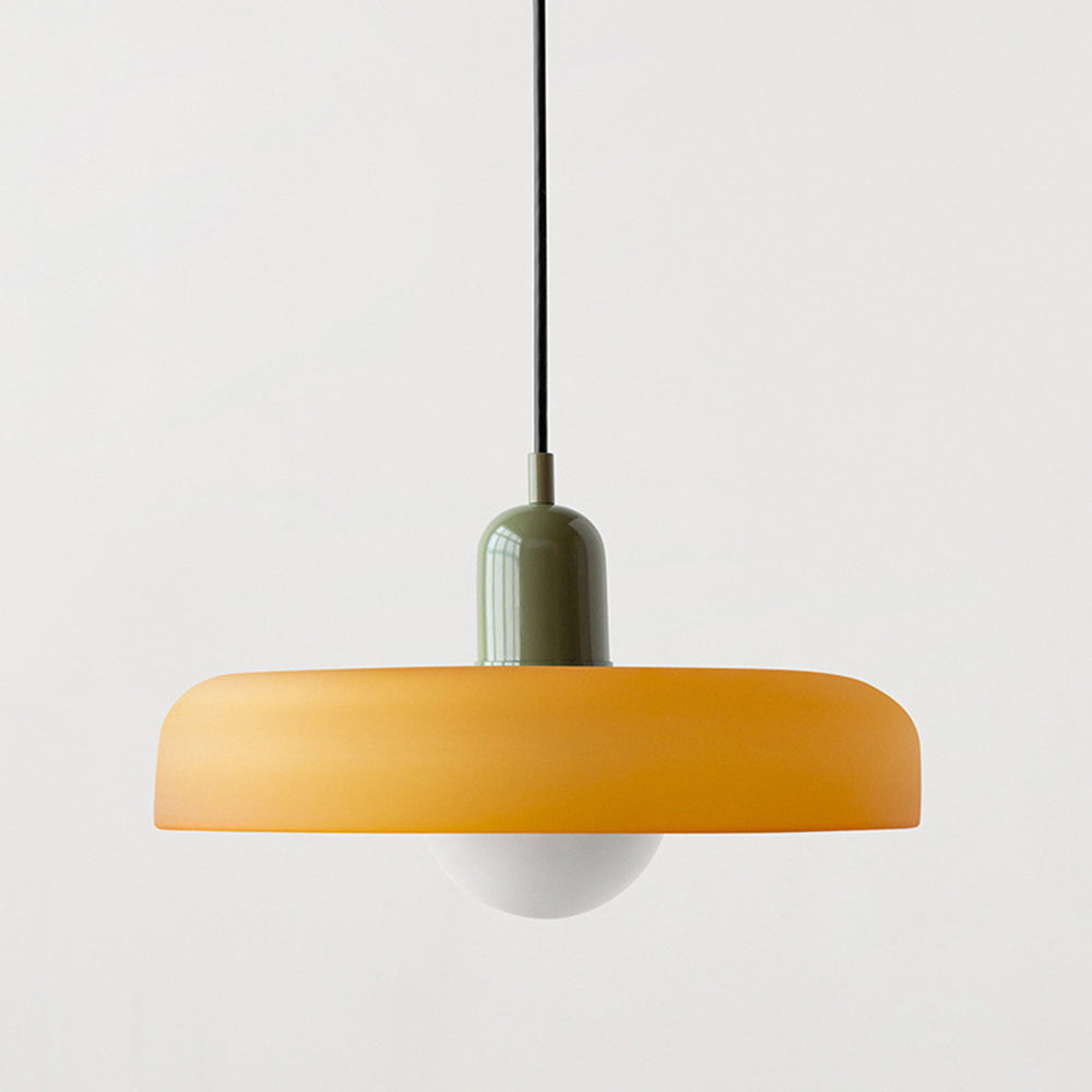 Bauhaus Stained Glass Pendant Light – Round Colourful Ceiling Lamp