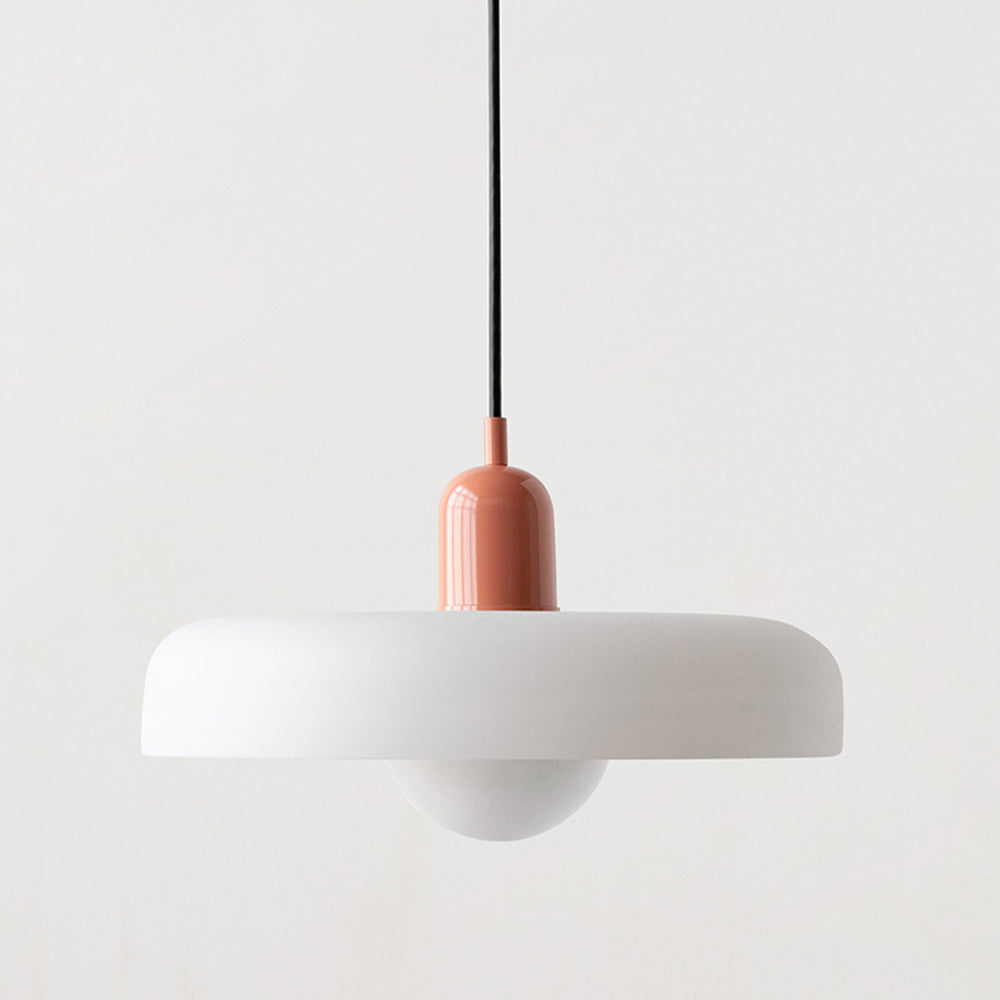 Bauhaus Stained Glass Pendant Light – Round Colourful Ceiling Lamp