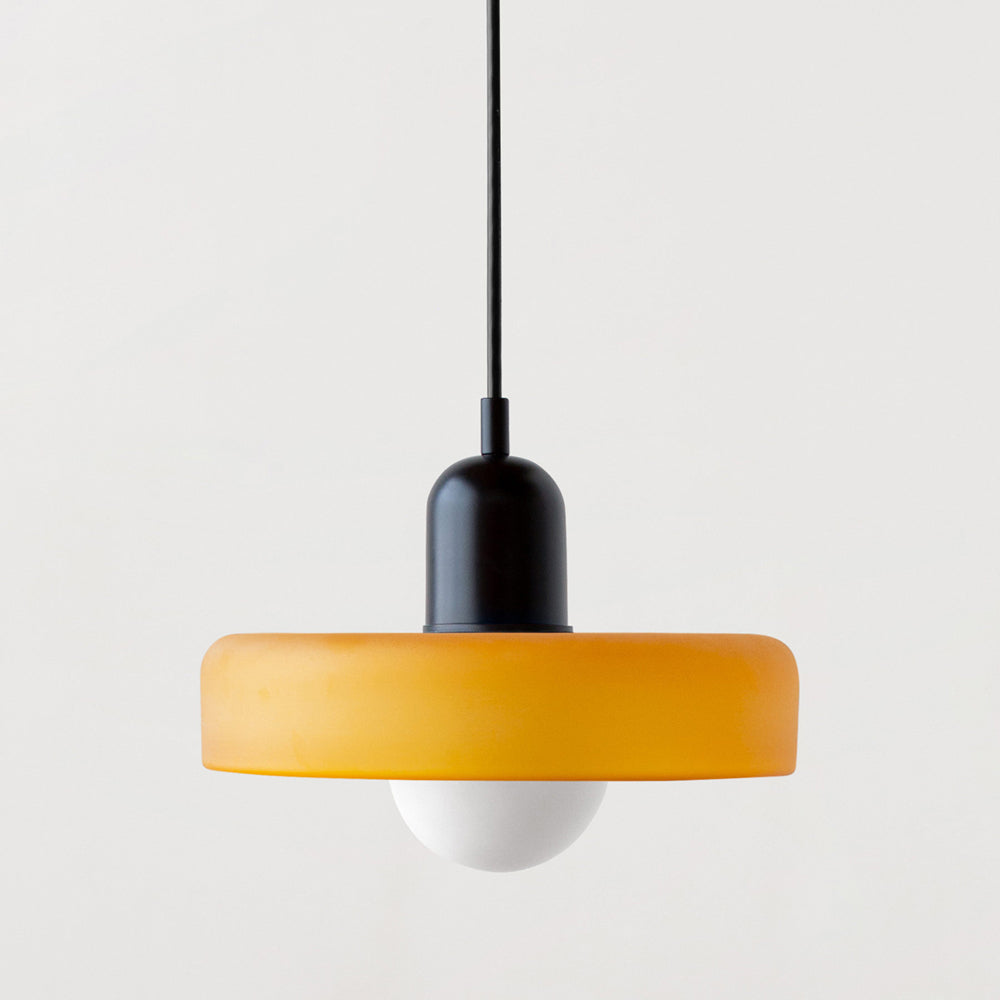 Bauhaus Stained Glass Pendant Light – Round Colourful Ceiling Lamp