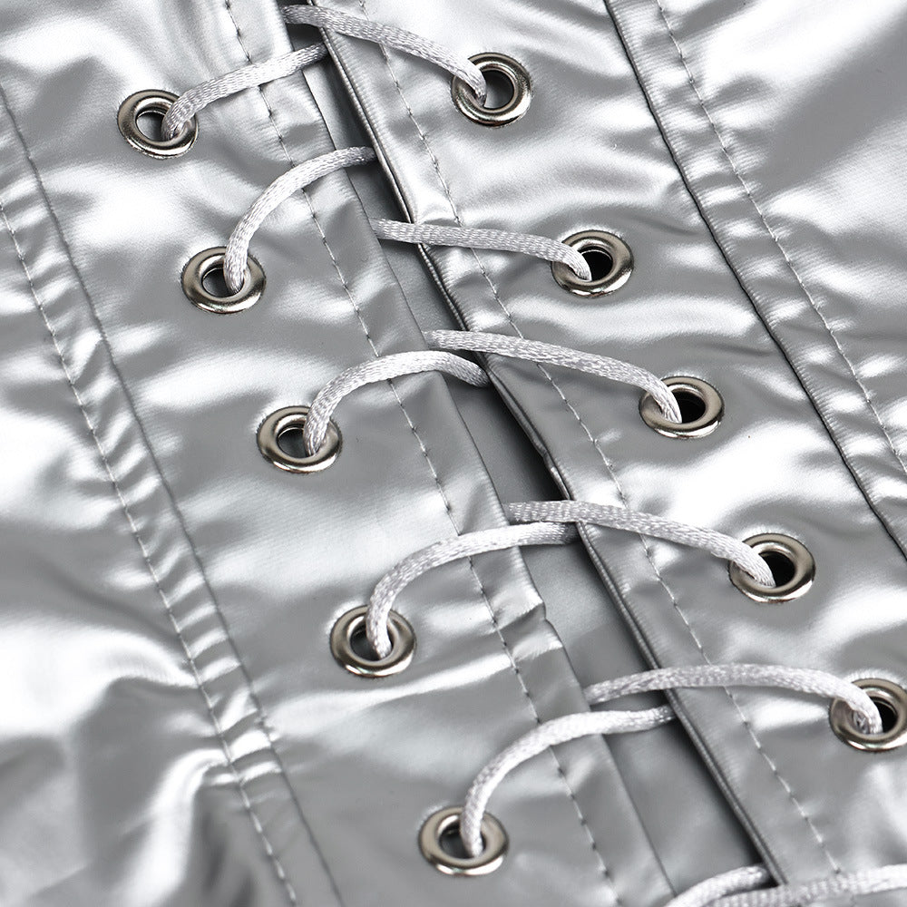 Renaissance Medieval Silver Chainmail Skirt Set Knight Halloween Costume