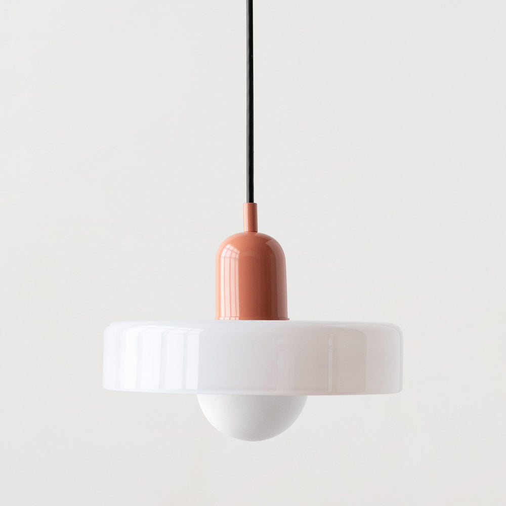 Bauhaus Stained Glass Pendant Light – Round Colourful Ceiling Lamp