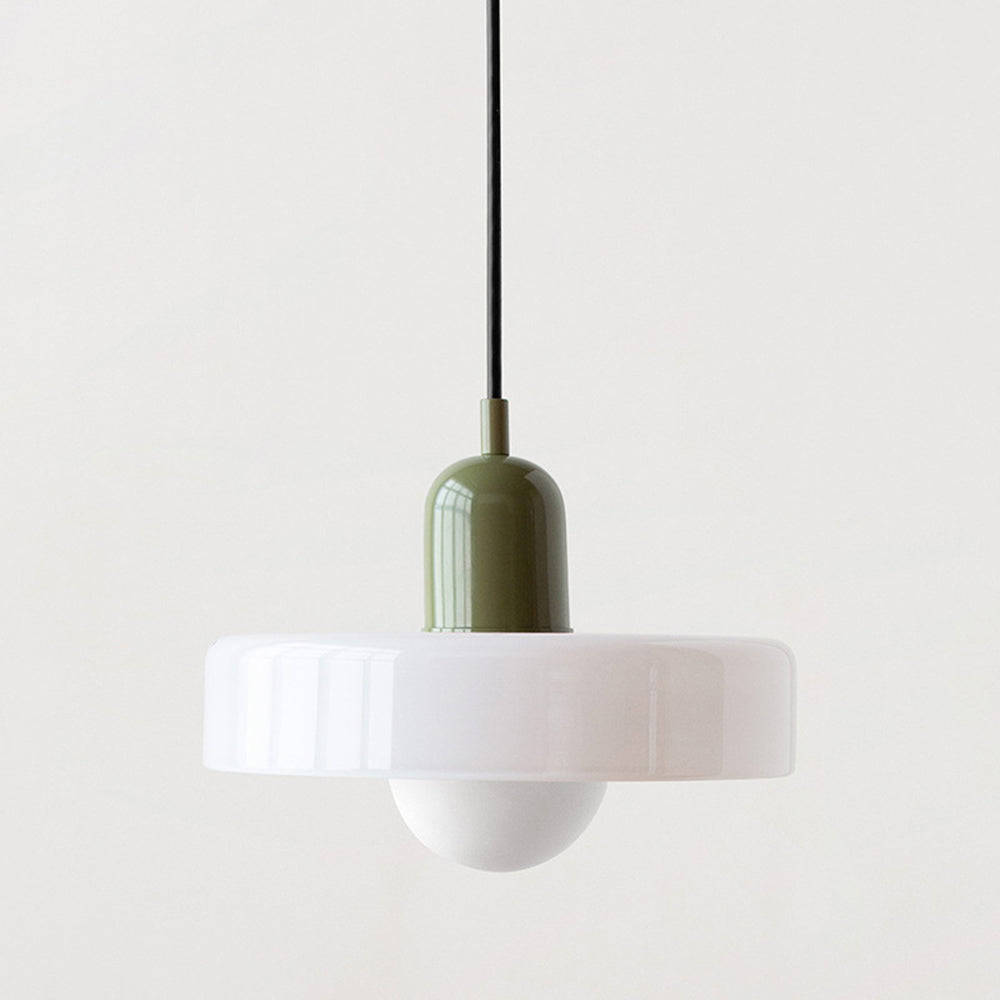 Bauhaus Stained Glass Pendant Light – Round Colourful Ceiling Lamp