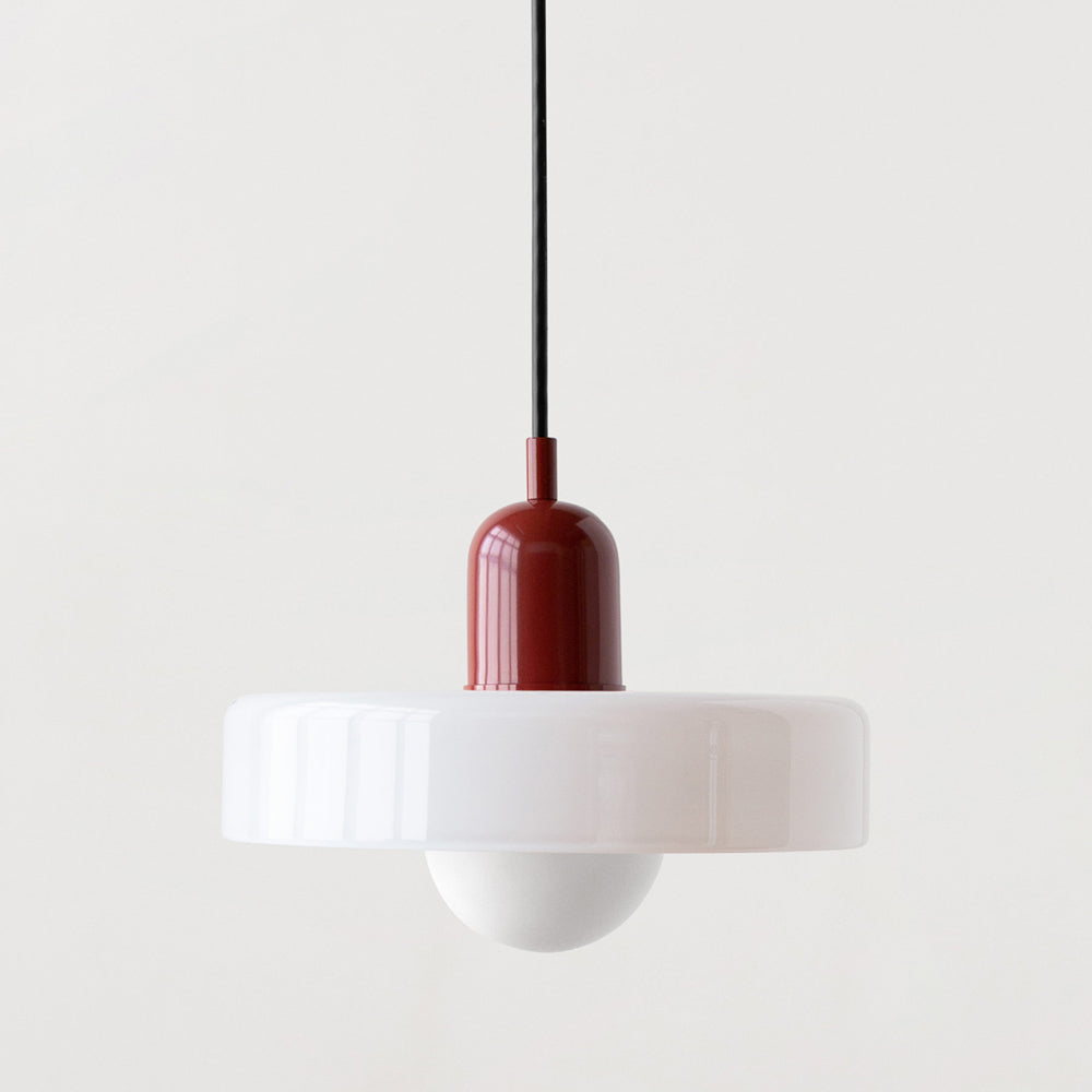 Bauhaus Stained Glass Pendant Light – Round Colourful Ceiling Lamp