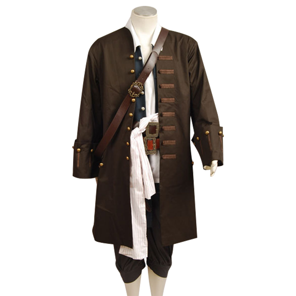 Pirates Of The Caribbean Jack Sparrow Brown Set Halloween Costume