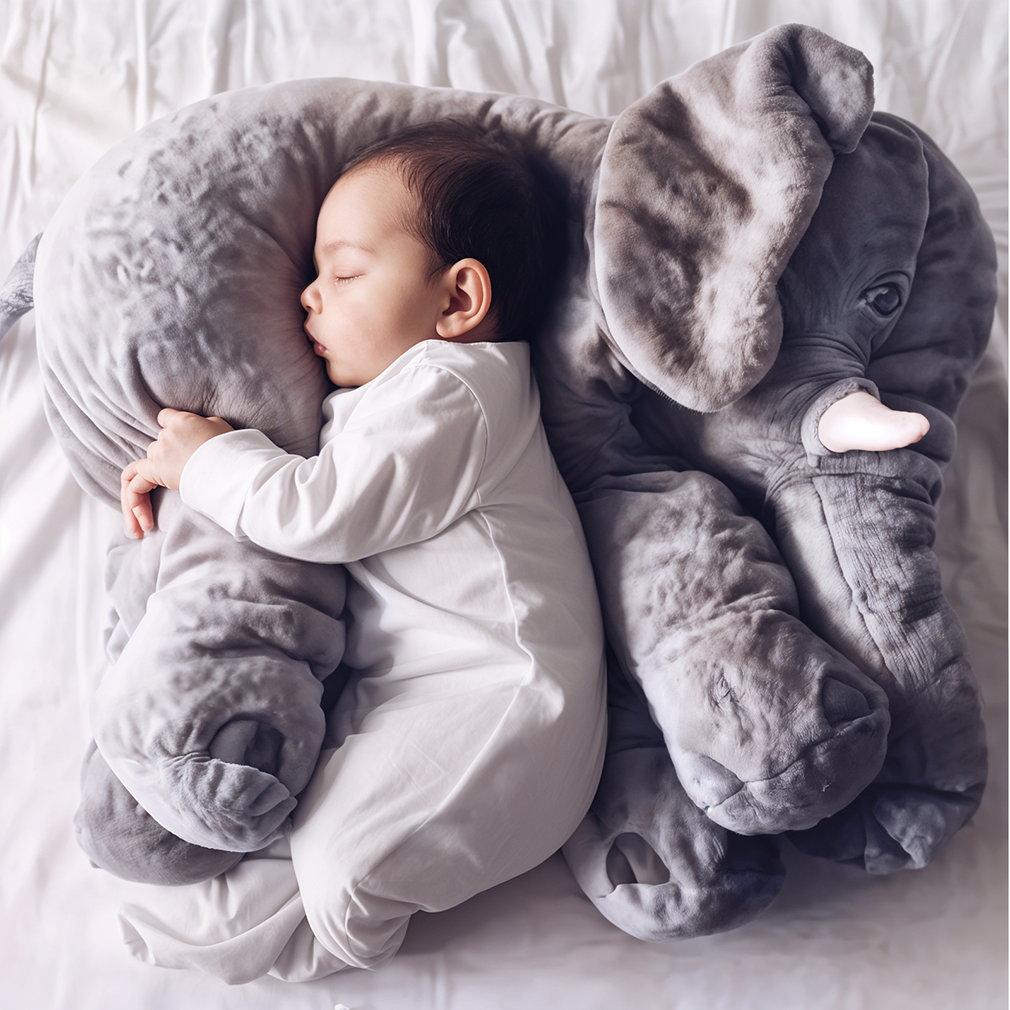 Plush Elephant Pillow – Soft Nursery Cushion for Babies & Toddlers