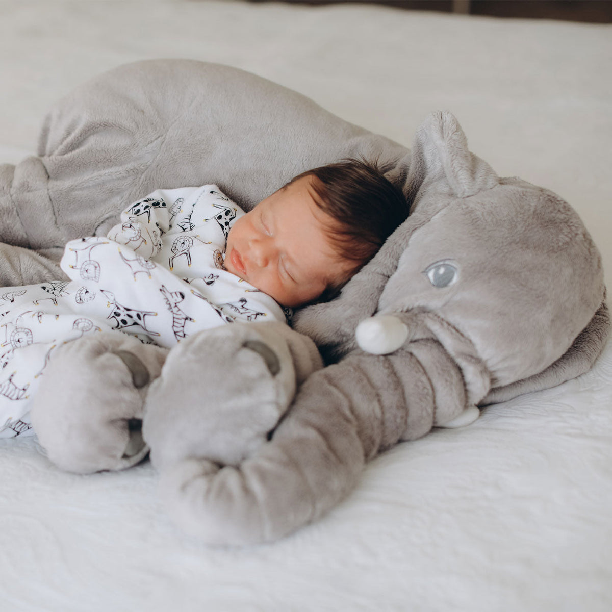 Plush Elephant Pillow – Soft Nursery Cushion for Babies & Toddlers