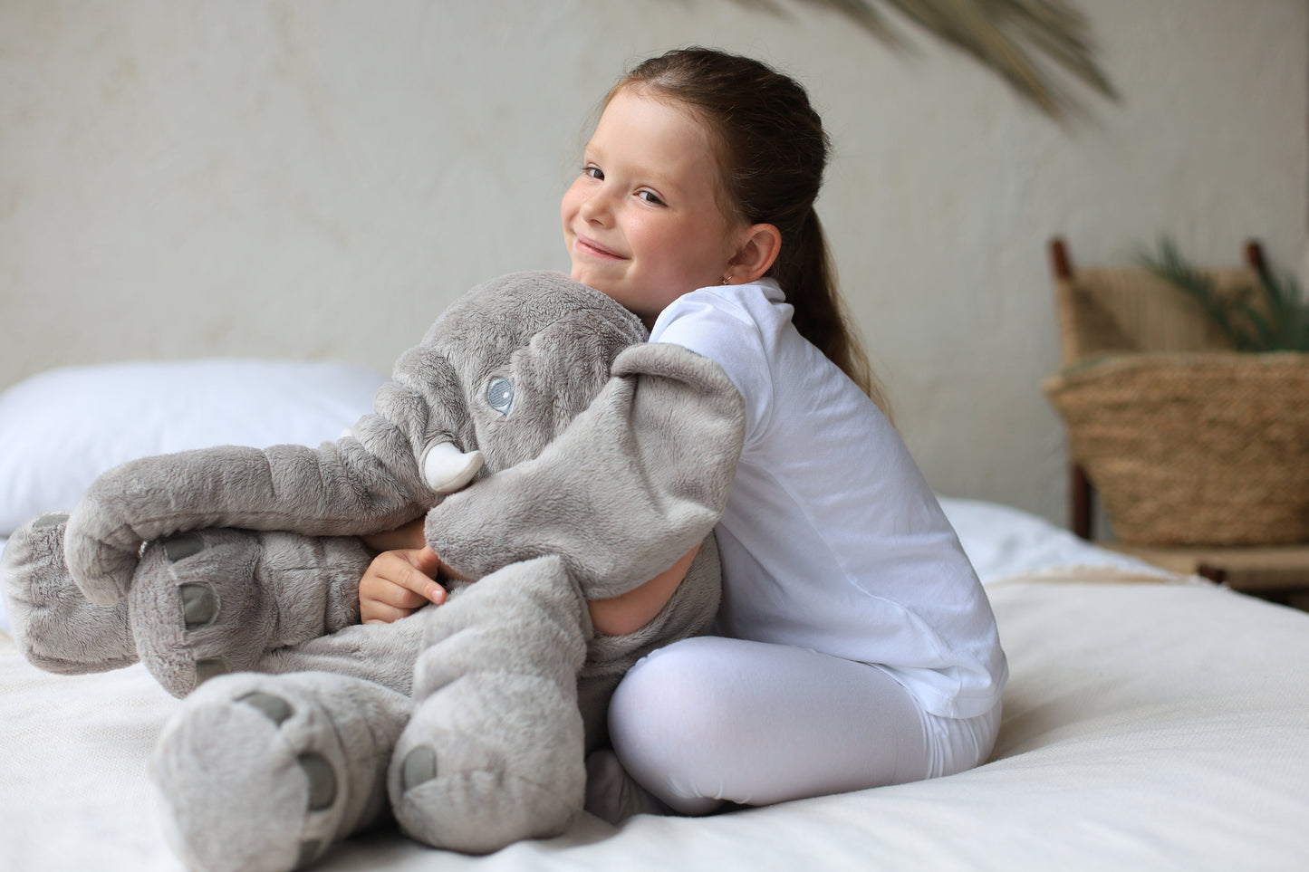 Plush Elephant Pillow – Soft Nursery Cushion for Babies & Toddlers