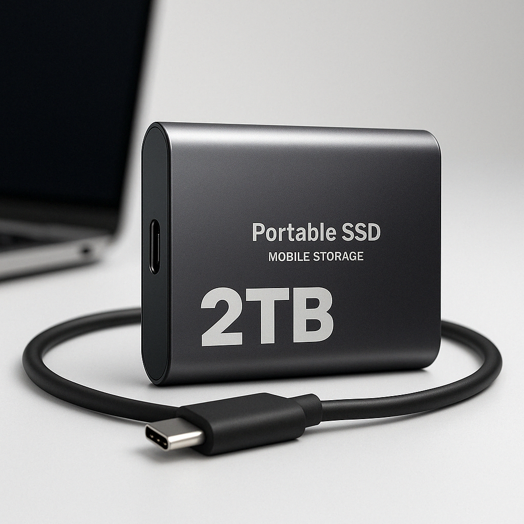 Portable SSD 2TB – Up to 1050 MB/s, USB-C & USB 3.1