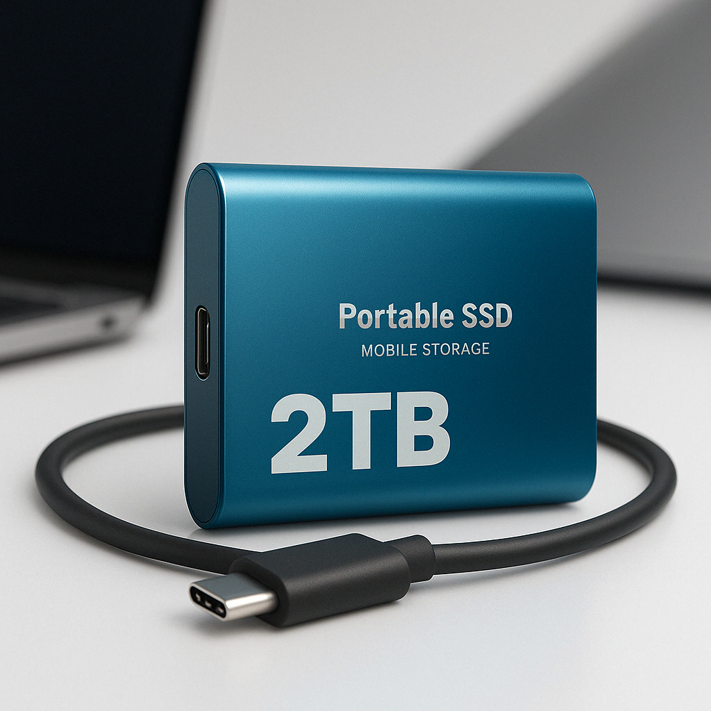 Portable SSD 2TB – Up to 1050 MB/s, USB-C & USB 3.1