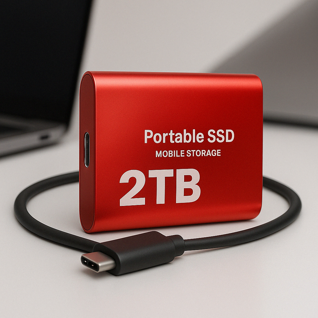 Portable SSD 2TB – Up to 1050 MB/s, USB-C & USB 3.1
