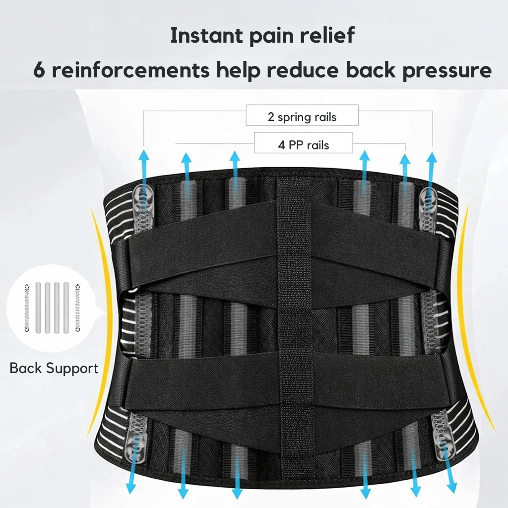 Adjustable Lumbar Support Belt with Reinforced 360° Compression