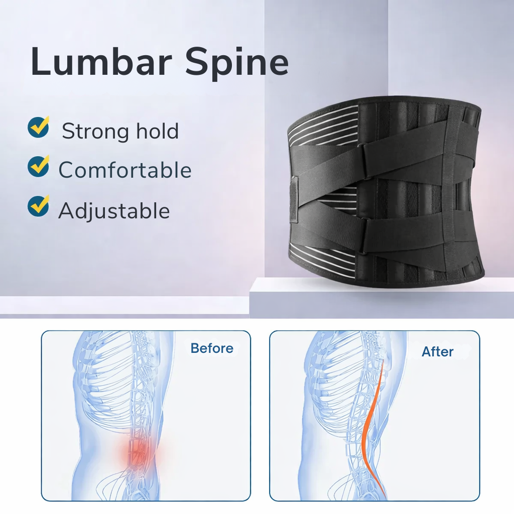 Adjustable Lumbar Support Belt with Reinforced 360° Compression