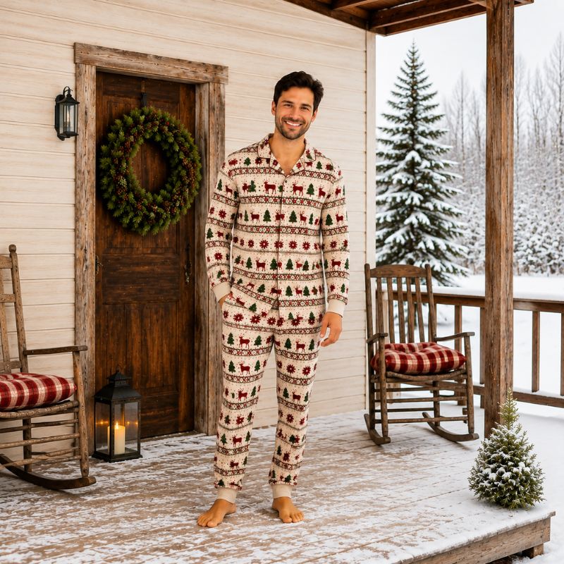 Matching Family Christmas Pyjamas - Rustic Cabin