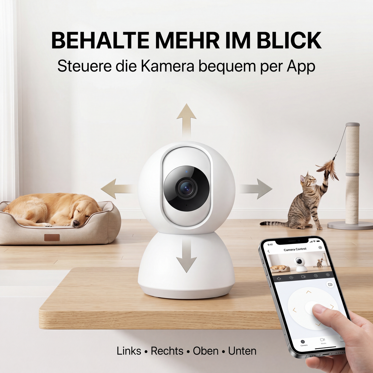 Smart Wi-Fi Pet Camera – Night Vision, Motion Detection & App Control