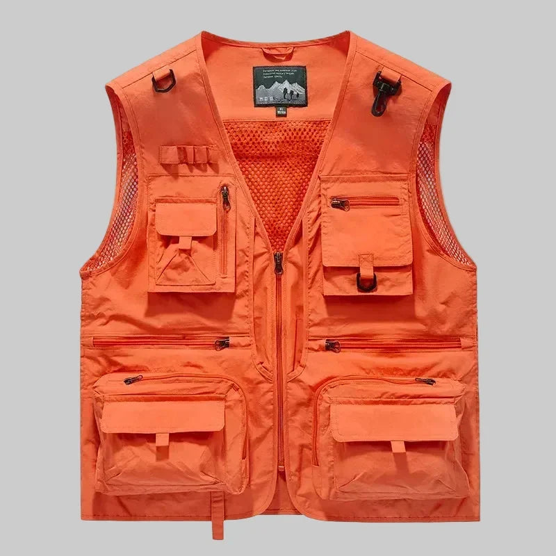 Breathable Utility Vest – Lightweight Multi-Pocket Mesh Outdoor Vest