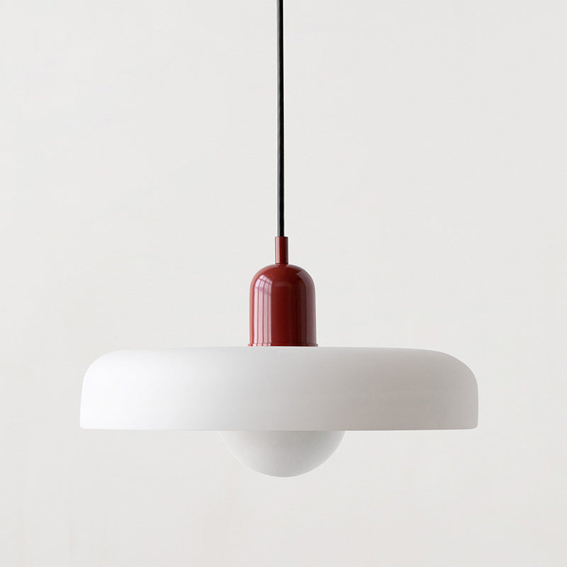Bauhaus Stained Glass Pendant Light – Round Colourful Ceiling Lamp