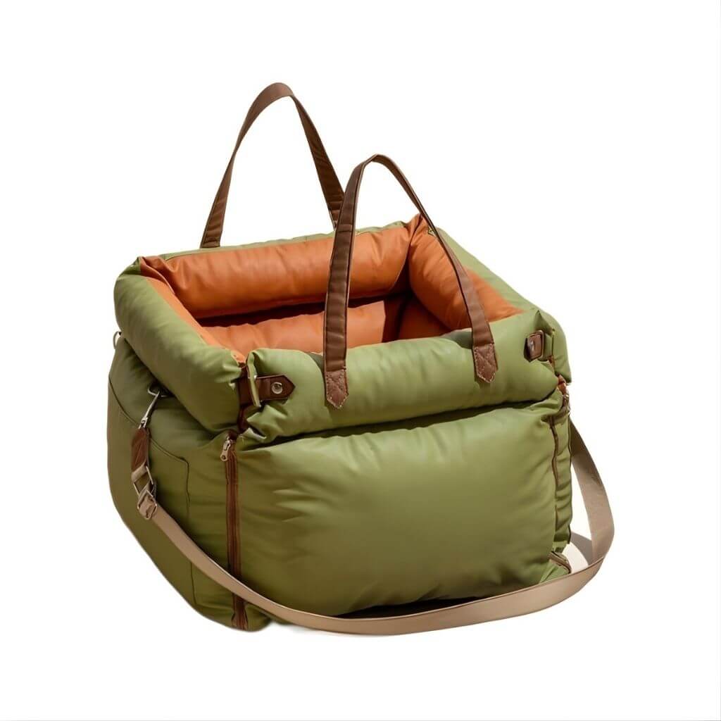 2-in-1 Dog Car Seat & Travel Bed with Safety Leash