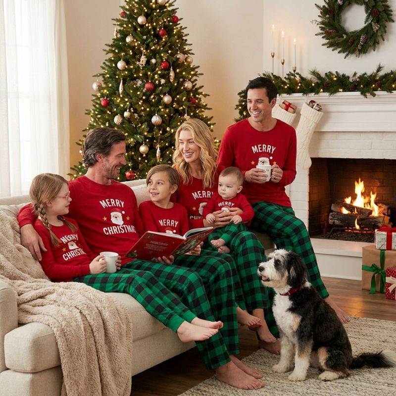 Matching Family Christmas Pyjamas - Santa Cheer