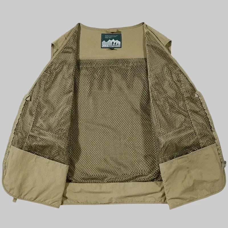 Breathable Utility Vest – Lightweight Multi-Pocket Mesh Outdoor Vest