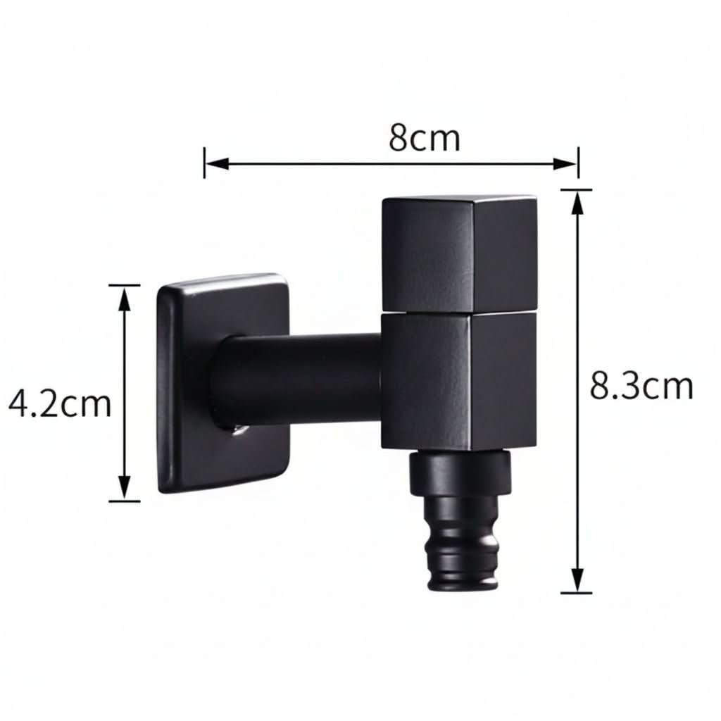 Matte Black Wall-Mounted Faucet – FlowCraft Tap for Kitchen, Bathroom & Outdoor Use