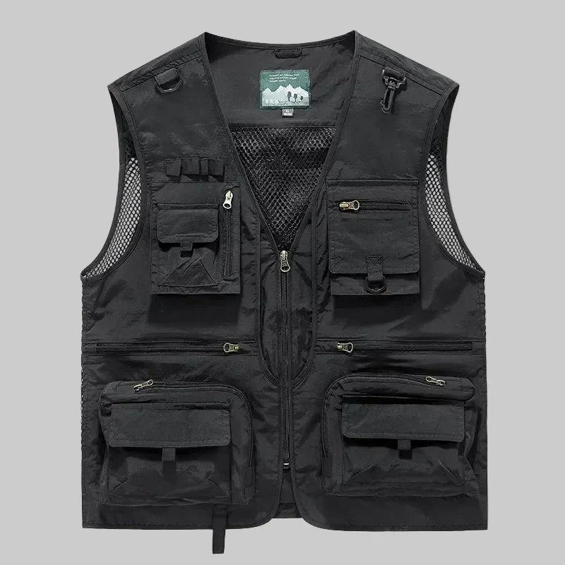 Breathable Utility Vest – Lightweight Multi-Pocket Mesh Outdoor Vest
