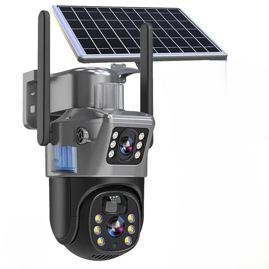 4K Solar Security Camera – Dual Lens, 10x Zoom & 360° App Control