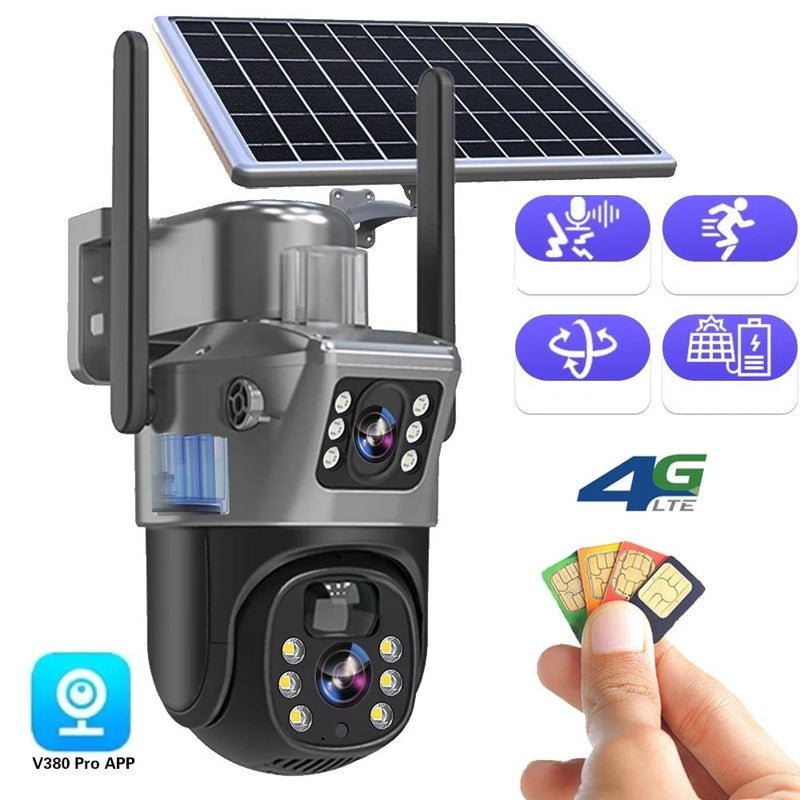 4K Solar Security Camera – Dual Lens, 10x Zoom & 360° App Control