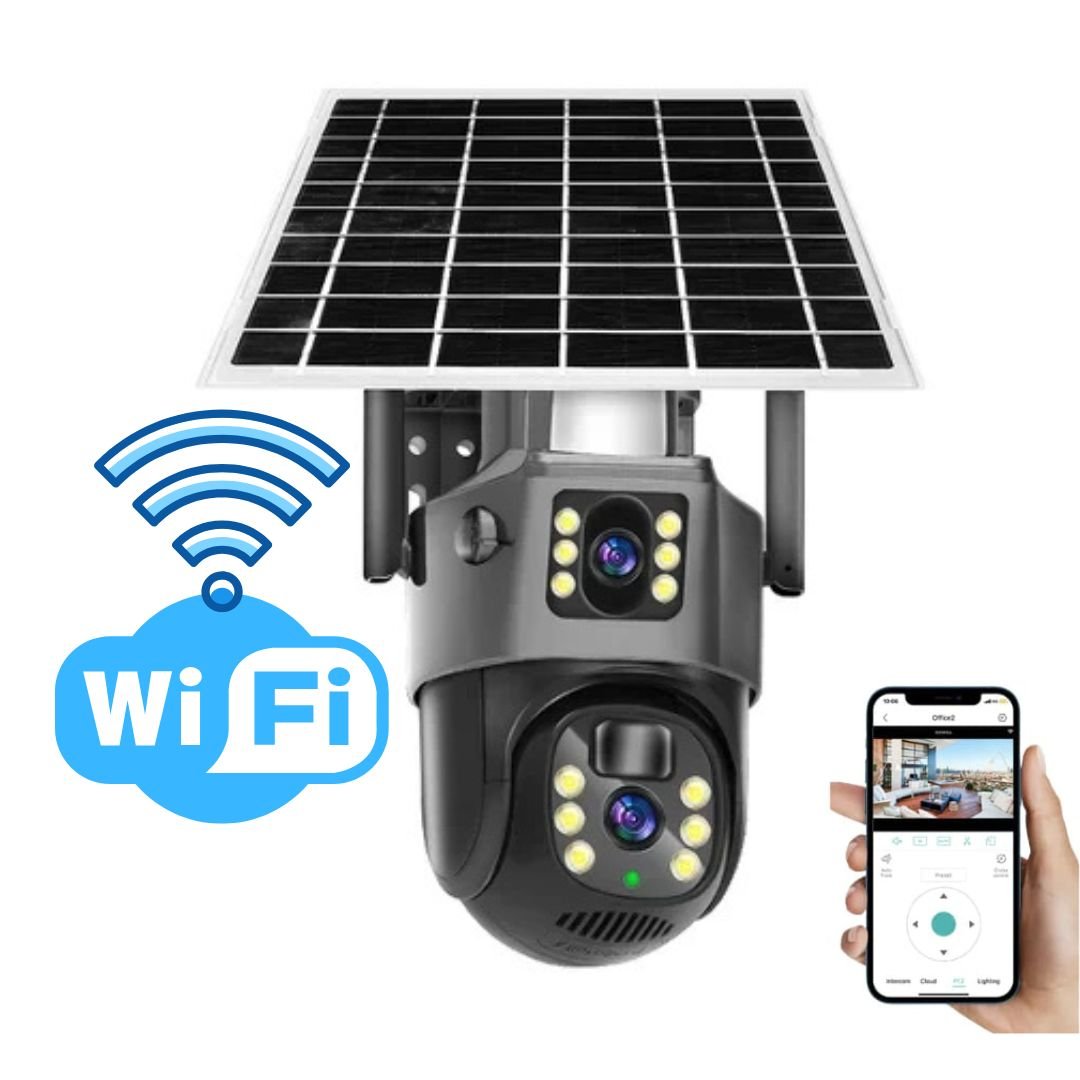 4K Solar Security Camera – Dual Lens, 10x Zoom & 360° App Control
