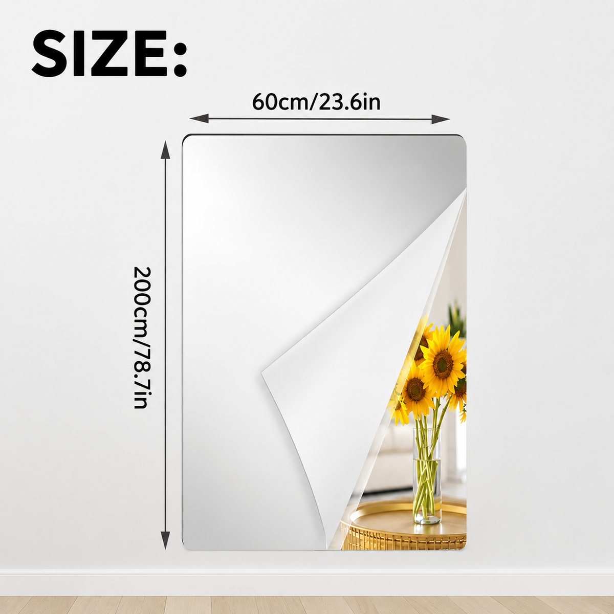 Self-Adhesive Flexible Mirror Film – Shatter-Resistant Cut-to-Size Reflective Sheet