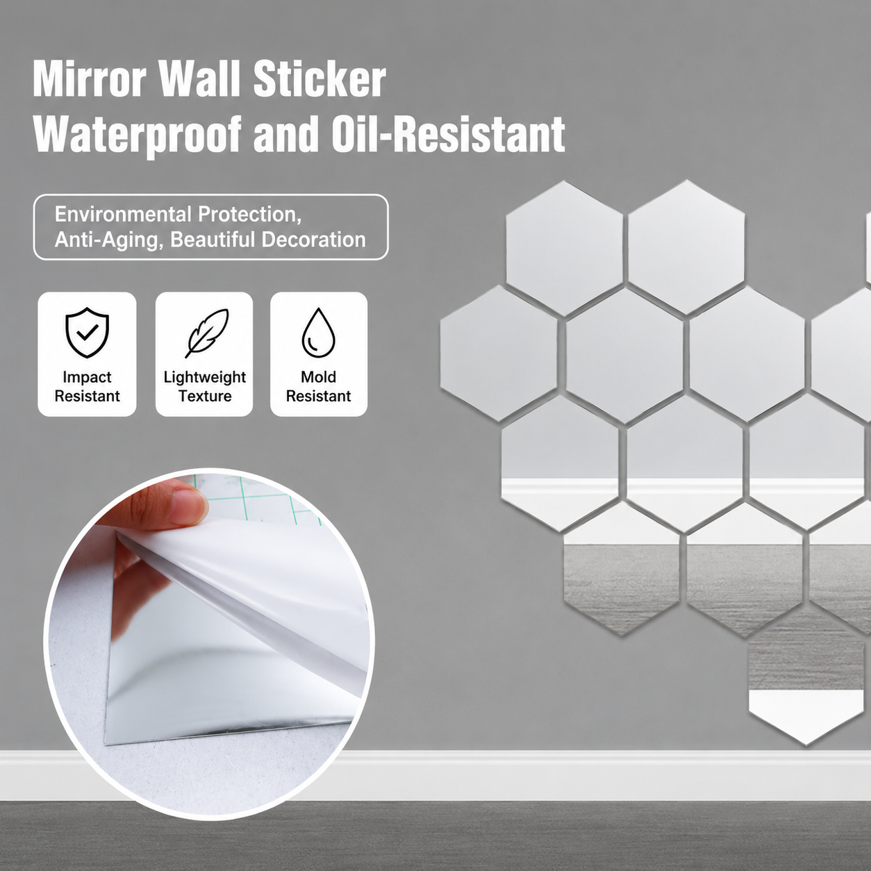 Self-Adhesive Flexible Mirror Film – Shatter-Resistant Cut-to-Size Reflective Sheet