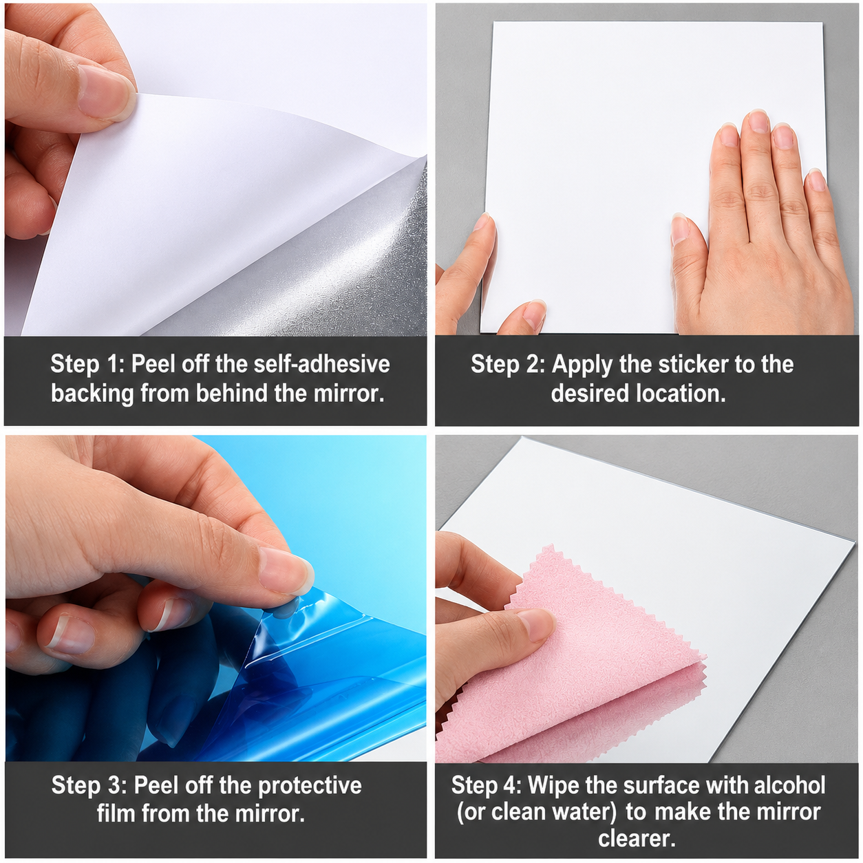 Self-Adhesive Flexible Mirror Film – Shatter-Resistant Cut-to-Size Reflective Sheet