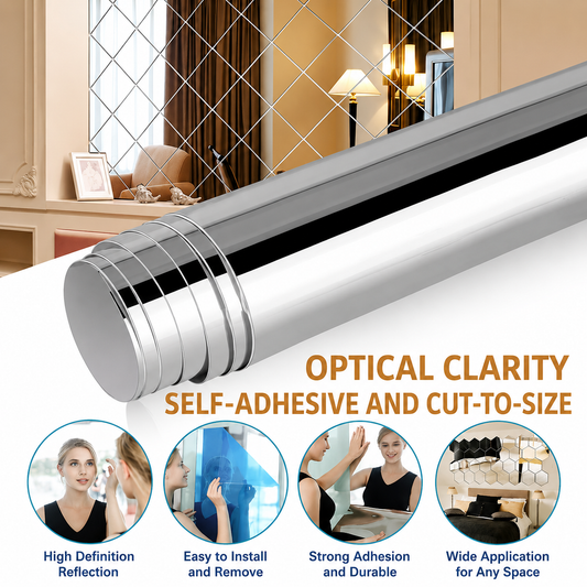 Self-Adhesive Flexible Mirror Film – Shatter-Resistant Cut-to-Size Reflective Sheet