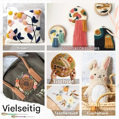 Color-Coded Embroidery Needle Set with Handle – 7-Piece Craft Kit