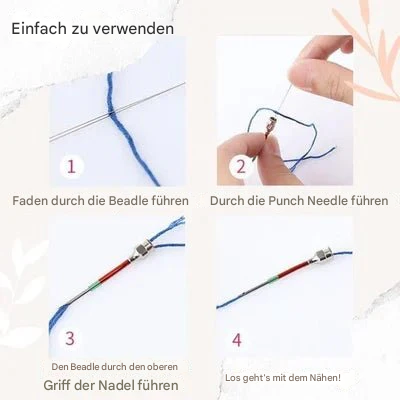 Color-Coded Embroidery Needle Set with Handle – 7-Piece Craft Kit