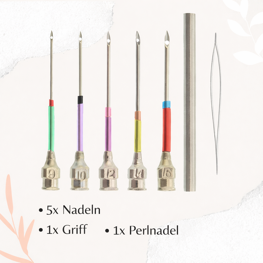 Color-Coded Embroidery Needle Set with Handle – 7-Piece Craft Kit