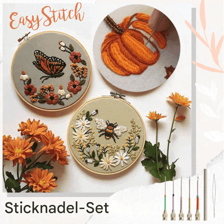 Color-Coded Embroidery Needle Set with Handle – 7-Piece Craft Kit