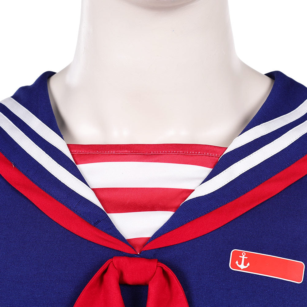 Stranger Things 3 Scoops Ahoy Steve Harrington Blue Sailor Set Halloween Costume