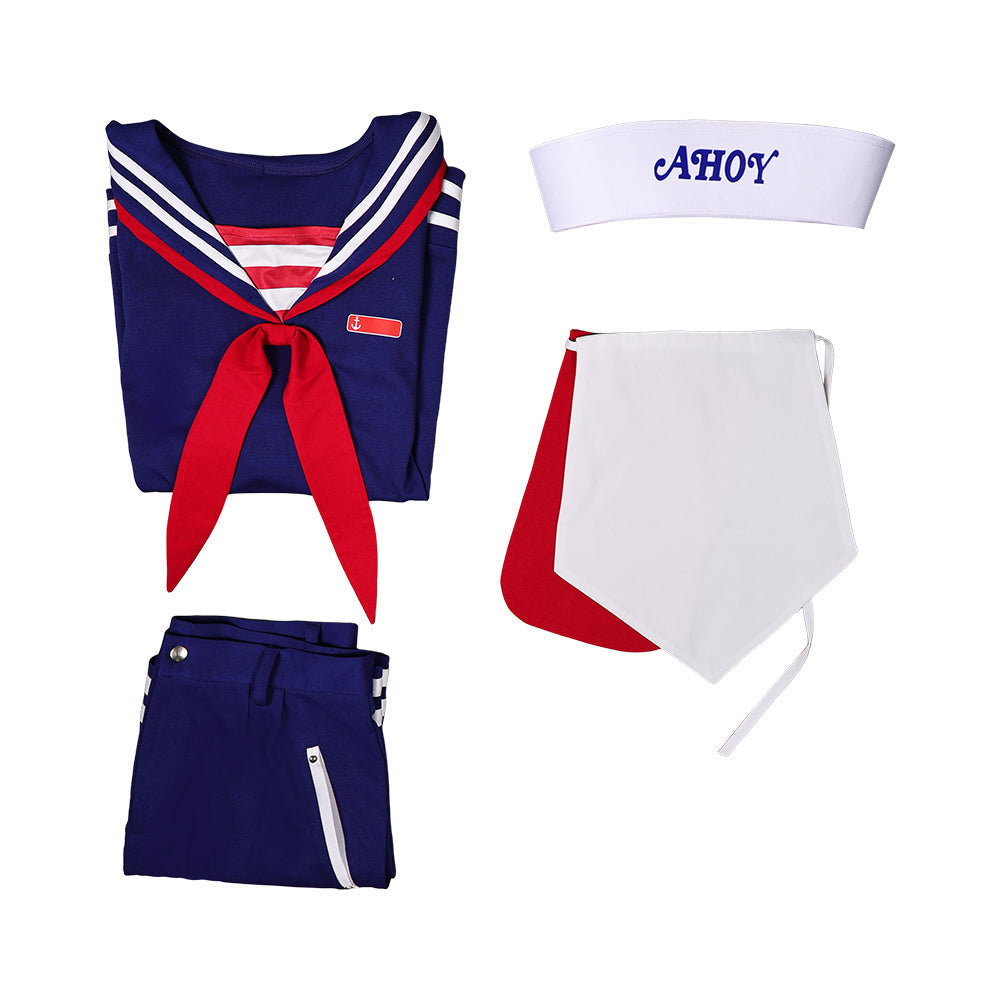Stranger Things 3 Scoops Ahoy Steve Harrington Blue Sailor Set Halloween Costume