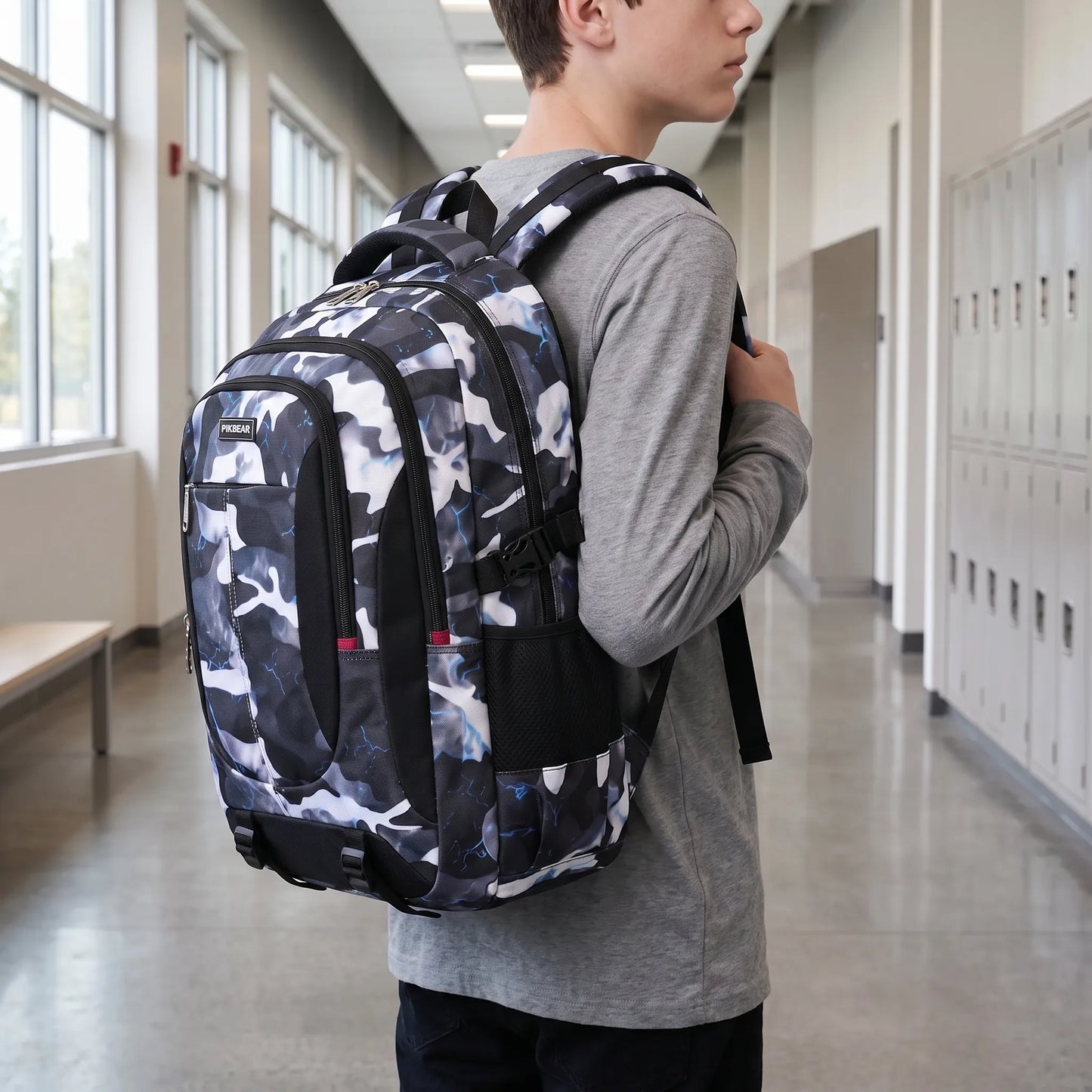 School Backpack with Laptop Compartment – Multi-Compartment 16-Inch Rucksack