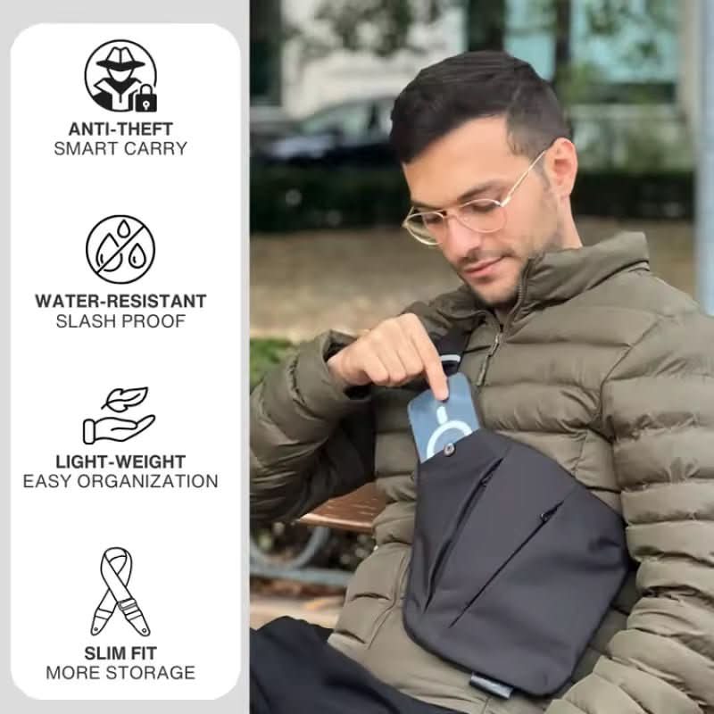 Anti-Theft Crossbody Bag with RFID Protection – SecuraPack Water-Resistant Bag