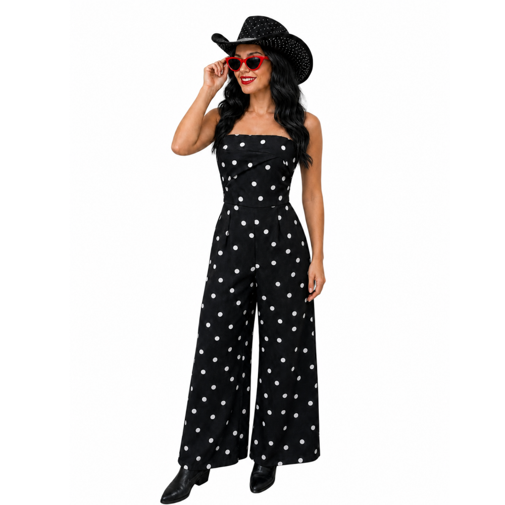 Susie Glass Black Polka Dot Jumpsuit Halloween Costume - The Gentlemen