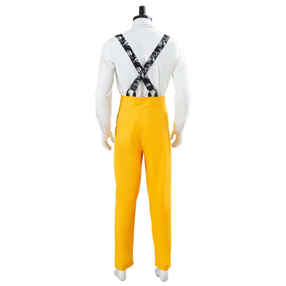 The Mask Jim Carrey Yellow Suit Men Uniform Halloween Costume