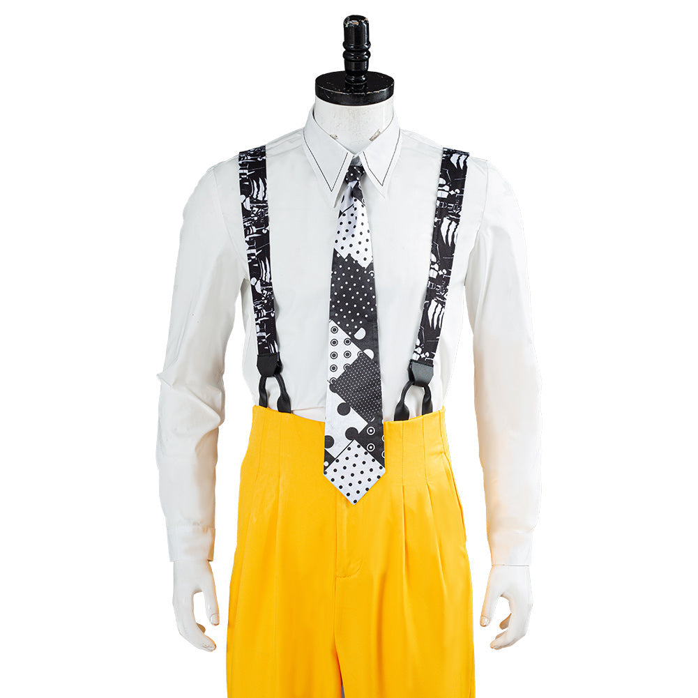 The Mask Jim Carrey Yellow Suit Men Uniform Halloween Costume